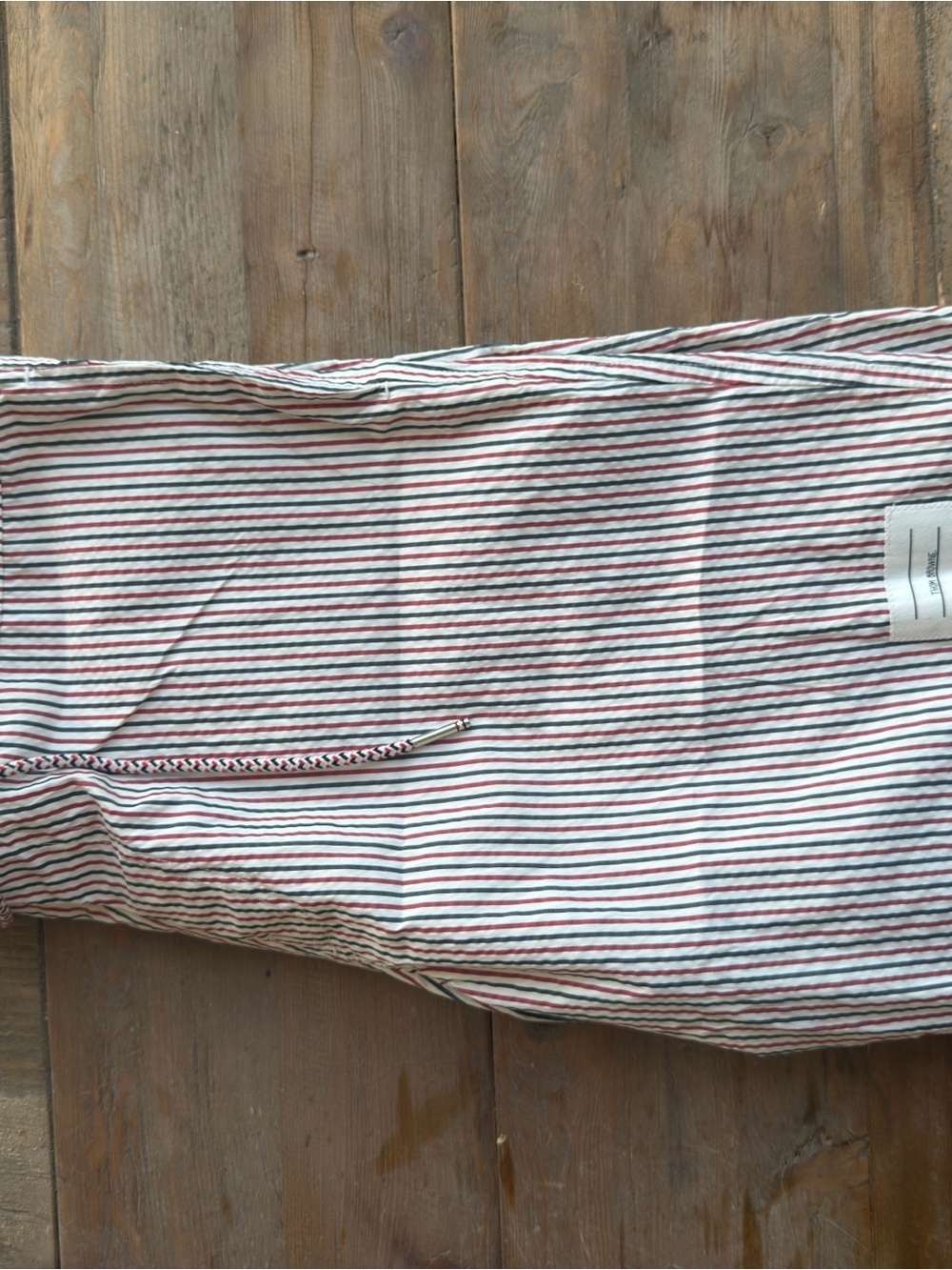 Thom Browne Red & White Striped Swim Shorts - Picture 7 of 7